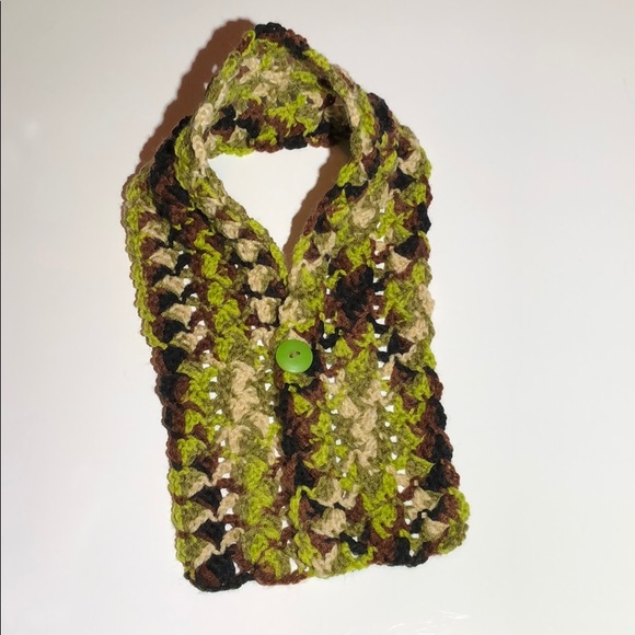 Neck warmer scarf hand crochet fasten with button - Picture 2 of 6